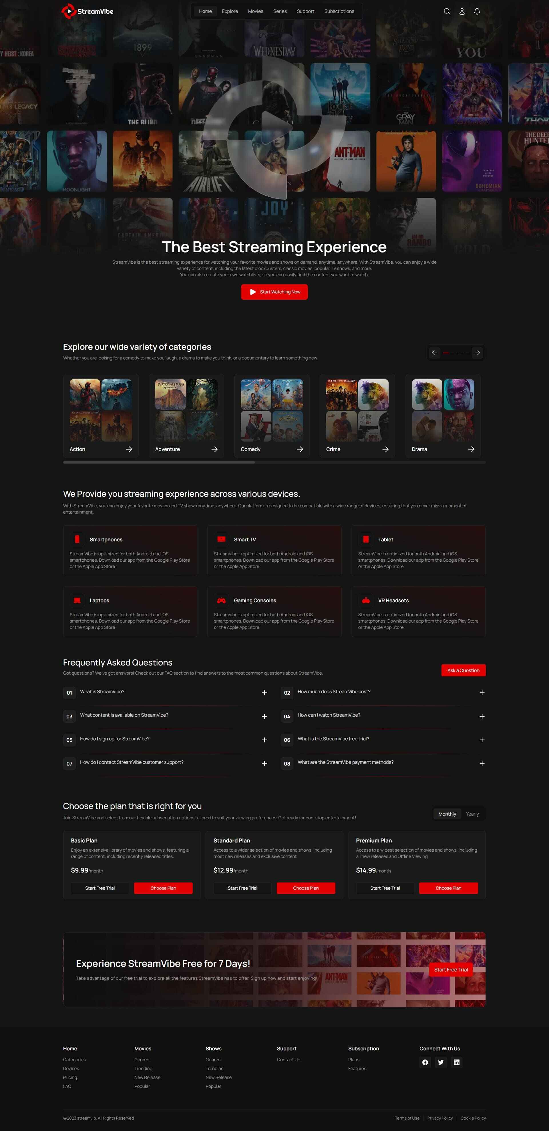 Streamvibe Experience - full project web presentation